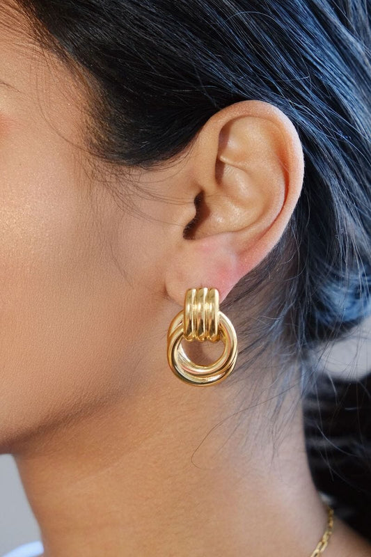 Gold Knot Statement Earrings Earrings mure + grand 