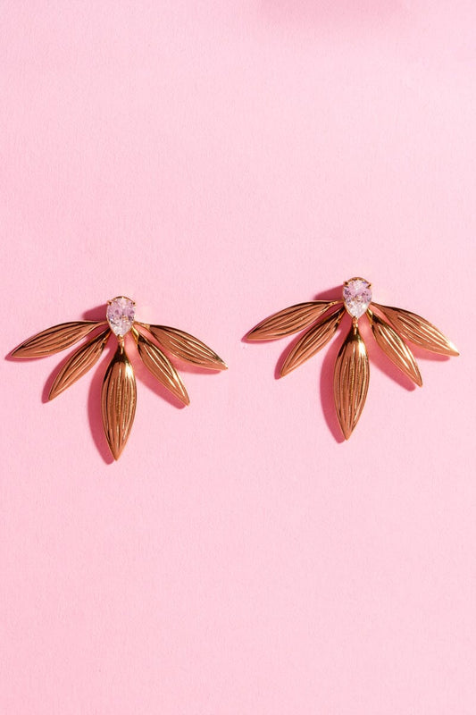 Golden Leaf Statement Earring Earrings mure + grand 