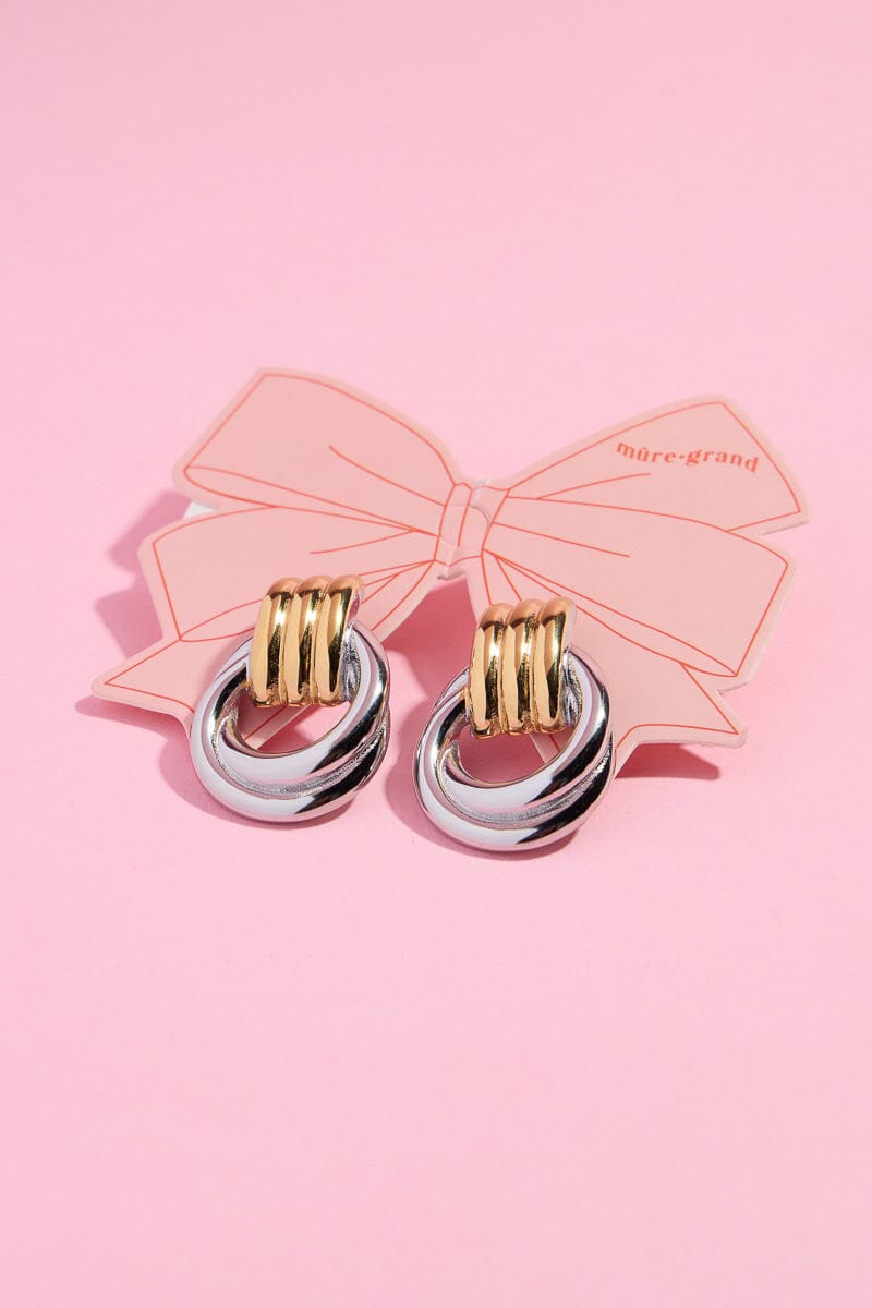 Gold&Silver Knot Statement Earrings Earrings mure + grand 