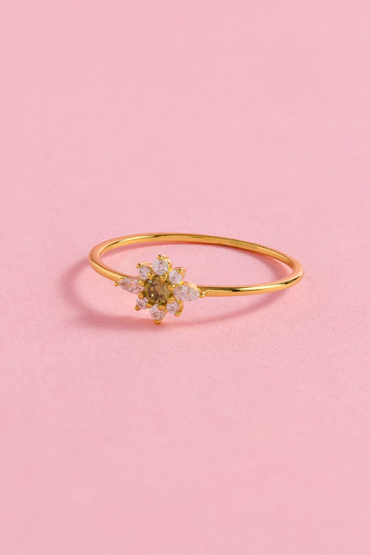 Green Spark Sterling Silver Ring Ring mure + grand 
