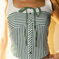 Greenlee Striped Bustier Top With Tie Front Detail Clothing Bailey Rose 