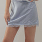 Hafsa Scalloped Lace Trim Satin Mini Skirt Clothing Urban Daizy 