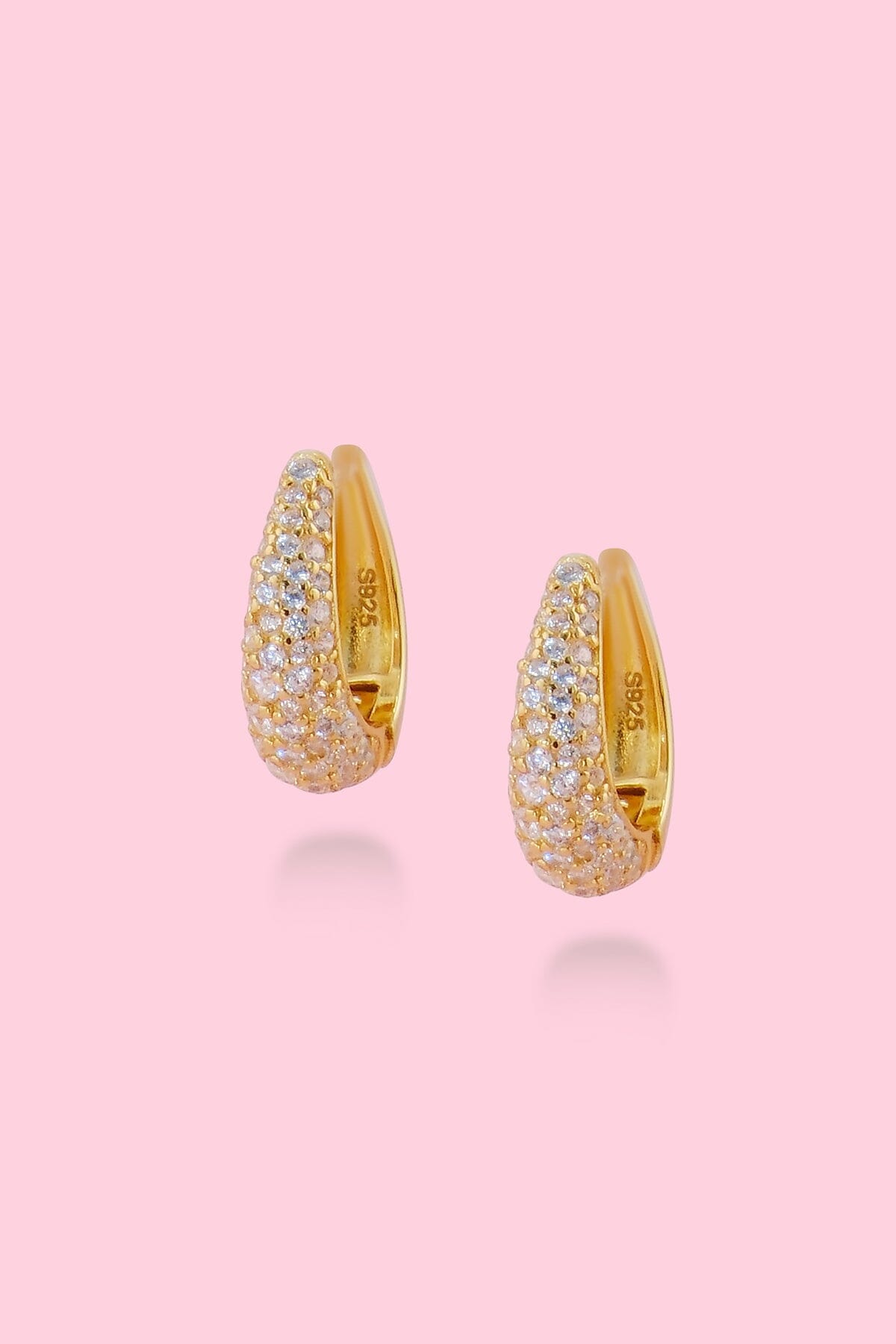 Hailey Crystal Sterling Silver Hoop EarringsMure + Grand