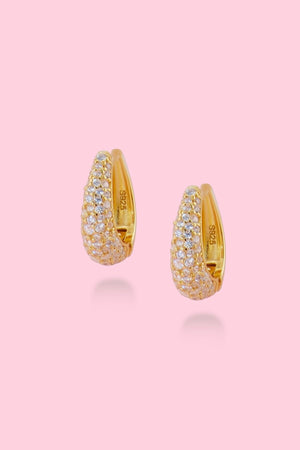 Hailey Crystal Sterling Silver Hoop Earrings