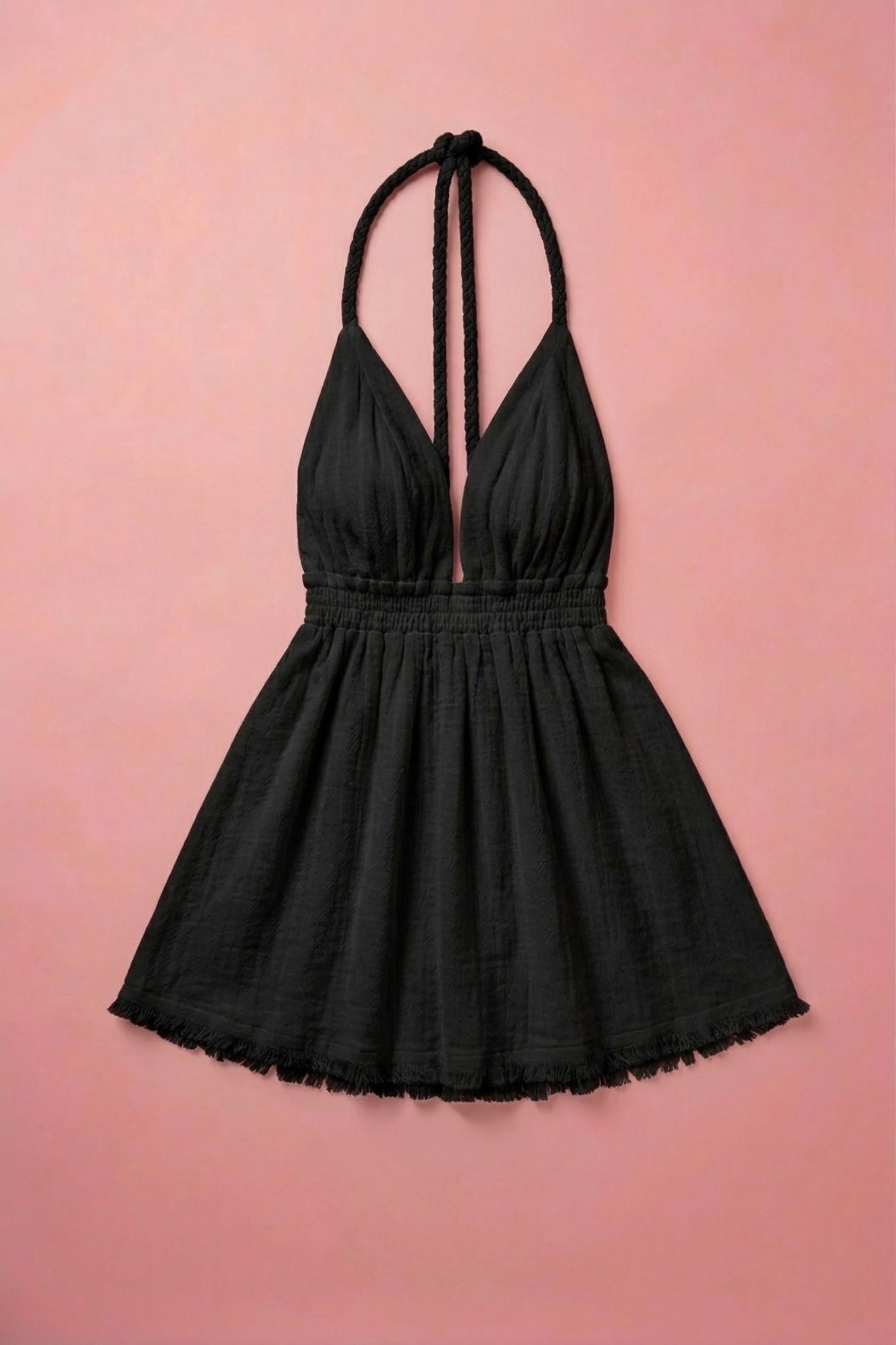 Harper Braid Mini Dress Clothing Mure + Grand Black One size 