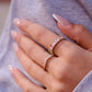 Heart Encrusted Baguette Stacking Ring Rings mure + grand Pink 6 