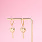 Heart Key Charm Dangle Earrings Earrings mure + grand 