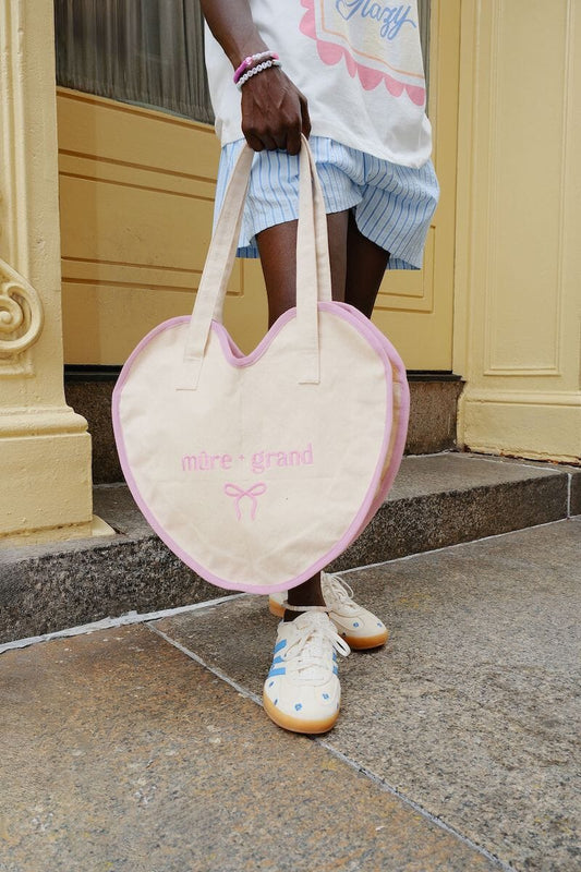 Heart to Heart M+G Tote Bag Canvas Tote Bag mure + grand 