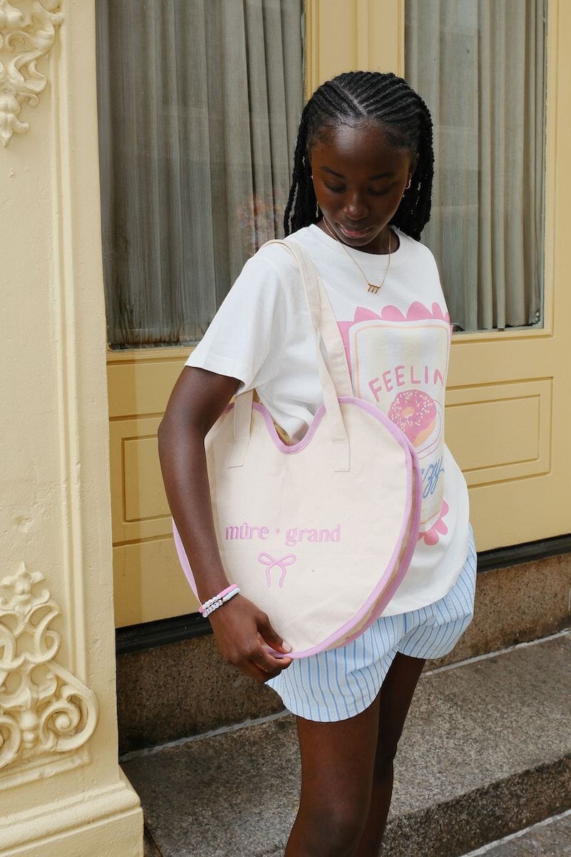 Heart to Heart M+G Tote Bag Canvas Tote Bag mure + grand 