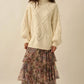 Hilda Floral-Print Mesh Tiered Side-Ruffle Maxi Skirt Clothing Promesa 