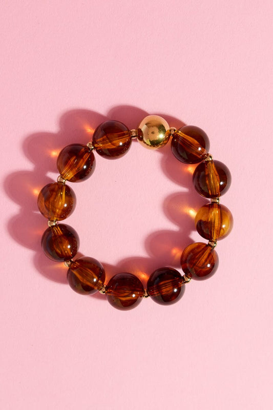 Honey Glaze Beaded Resin Bracelet Bracelet mure + grand 
