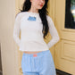 Hydrangeas Meet Me Out East Long Sleeve Baby Tee Baby Tee mure + grand 