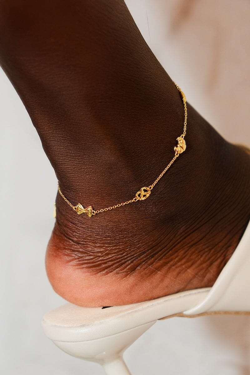 I Love Carbs Sterling Silver AnkletMure + Grand