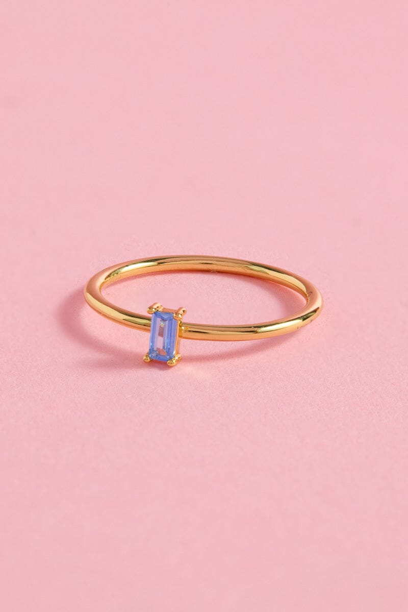 Ice Blue Bar Sterling Silver Ring Ring mure + grand 