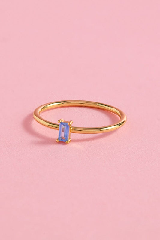 Ice Blue Bar Sterling Silver Ring Ring mure + grand 