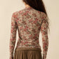 Isolde Roses Floral Mesh Mock-Neck Top Clothing Promesa 