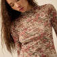 Isolde Roses Floral Mesh Mock-Neck Top Clothing Promesa 