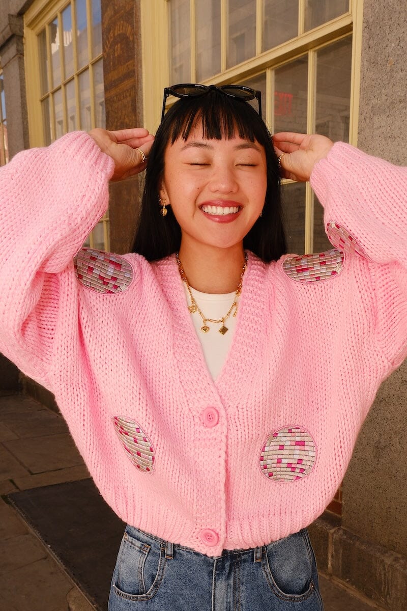 It's A Disco Life Puff Cardigan Sweater mure + grand 