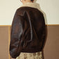 Ivey Washed Pu Shearling Bomber Jacket Clothing Bailey Rose 