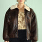 Ivey Washed Pu Shearling Bomber Jacket Clothing Bailey Rose 