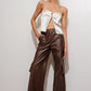 Jacinta Vegan Leather Cargo Pants Clothing Pretty Garbage 