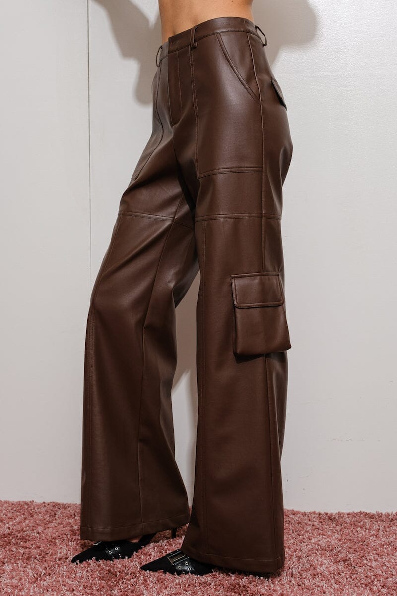 Jacinta Vegan Leather Cargo Pants Clothing Pretty Garbage 