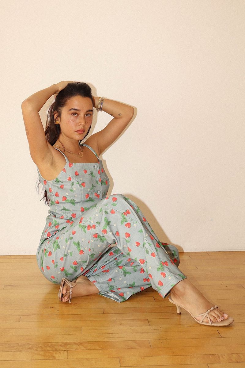 Jagoda Straight-Leg Pants With A Playful Strawberry Print Clothing Bailey Rose 