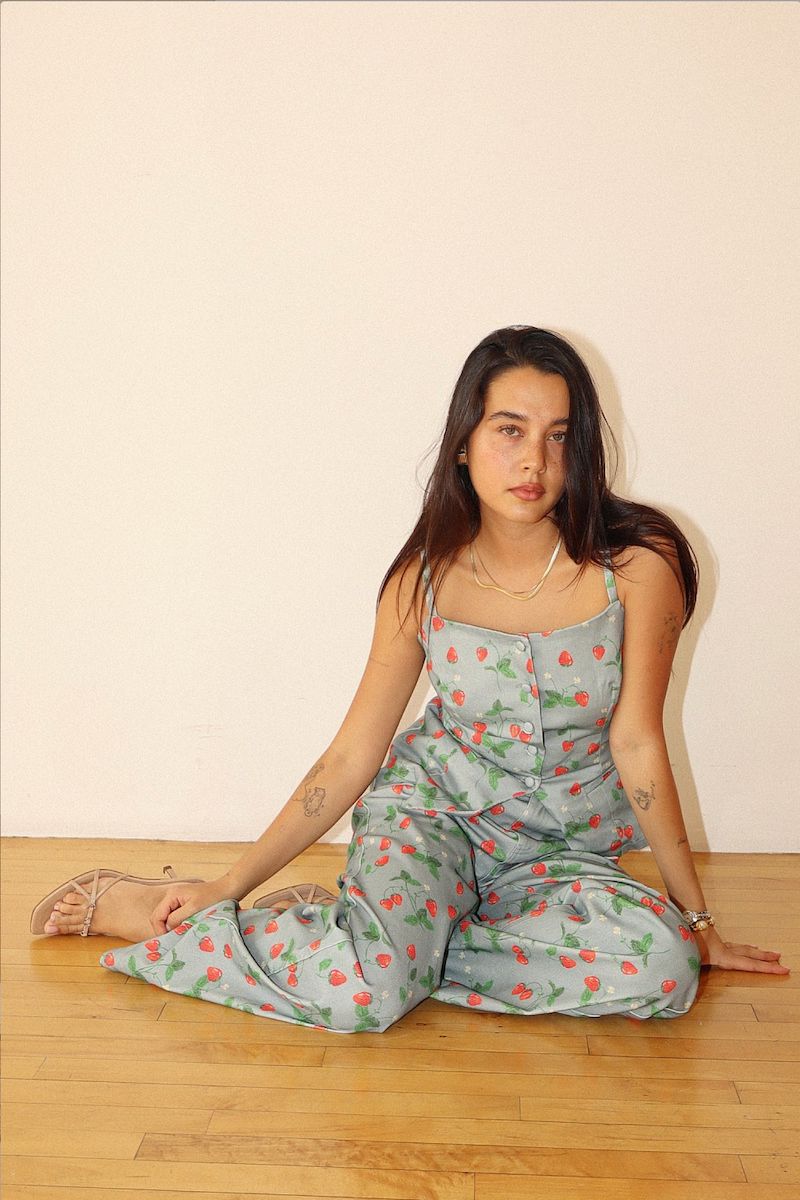 Jagoda Straight-Leg Pants With A Playful Strawberry Print Clothing Bailey Rose 