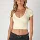 Jemma Seamless Cropped Tee Top mure + grand Butter Yellow - NEW! 