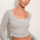 Jiya Scoop Neck Bow Ribbed Knit Top Clothing Bailey Rose 