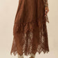 Julia Suede and Lace Buckled-Waist Maxi Skirt Clothing Promesa 