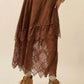Julia Suede and Lace Buckled-Waist Maxi Skirt Clothing Promesa 