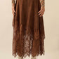 Julia Suede and Lace Buckled-Waist Maxi Skirt Clothing Promesa 