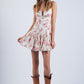 Kaira Floral Square Neck Tie Strap Mini Dress Clothing Sky to Moon 