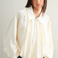 Katy Satin Puffed Sleeve Bomber Jacket Clothing Olivaceous 