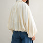 Katy Satin Puffed Sleeve Bomber Jacket Clothing Olivaceous 