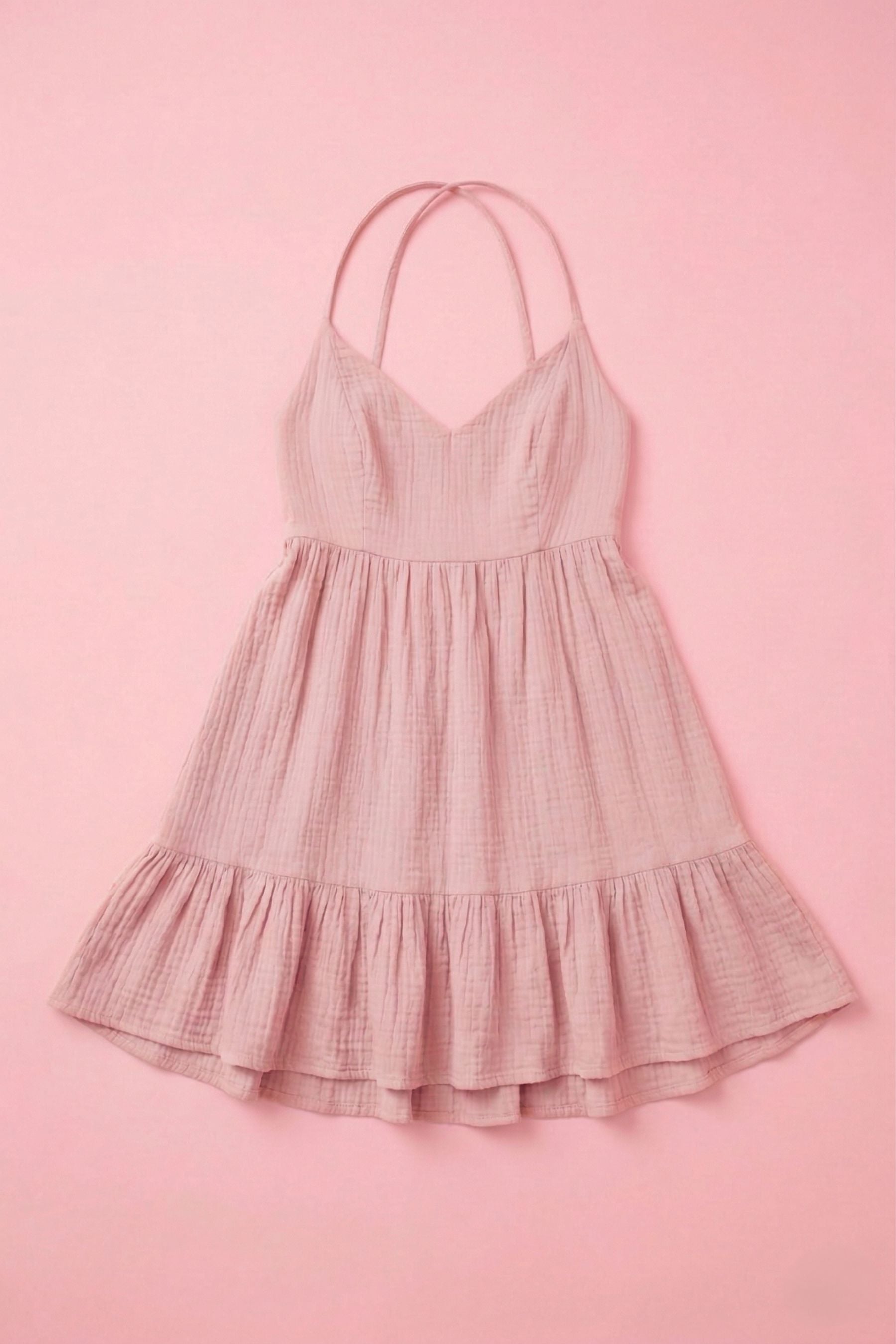 Kinsley Ruffle Mini Dress Clothing Mure + Grand M&G Pink XS 