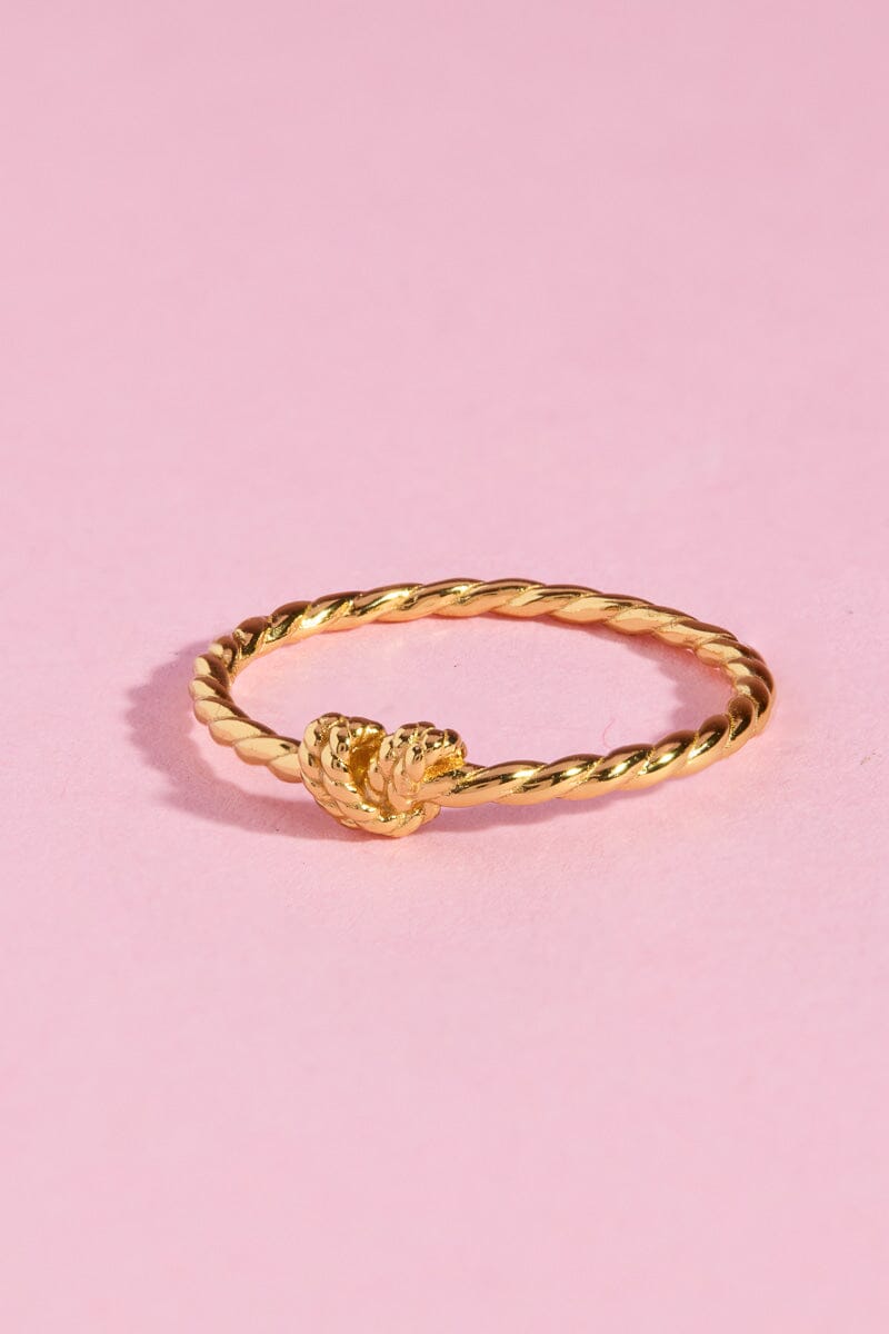 Knotted Sterling Silver Ring Ring mure + grand Gold 6 