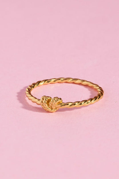 Knotted Sterling Silver Ring Ring mure + grand Gold 6 