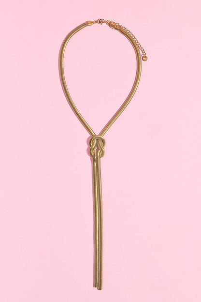 Knotted Y Shaped Necklace Necklaces mure + grand Gold 