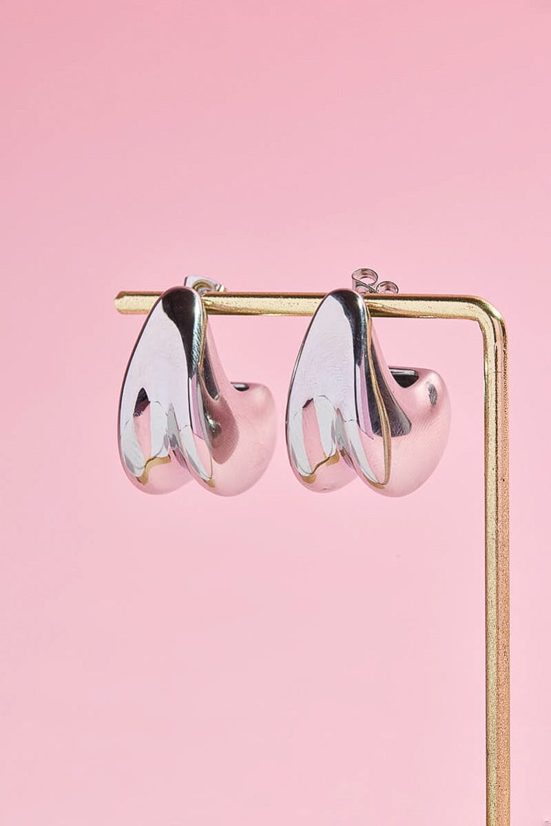 Lava Flow Statement Earrings Earrings mure + grand Silver 