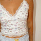 Leilani Bow Print Lace Trim Tank Top Clothing Bailey Rose 