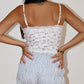 Leilani Bow Print Lace Trim Tank Top Clothing Bailey Rose 
