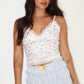Leilani Bow Print Lace Trim Tank Top Clothing Bailey Rose 