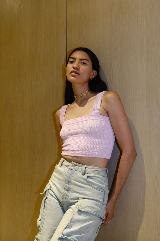 Liliana Square Neck Crop Top Top mure + grand 