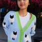 Little Lamb Puff Cardigan Sweater mure + grand 