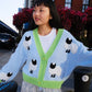 Little Lamb Puff Cardigan Sweater mure + grand 