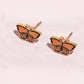 Live Free Butterfly Enamel Charm Stud Earrings Earrings mure + grand Gold 