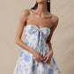 Loula Antique Floral Open Back Mini Dress Clothing Sky to Moon 