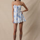 Loula Antique Floral Open Back Mini Dress Clothing Sky to Moon 